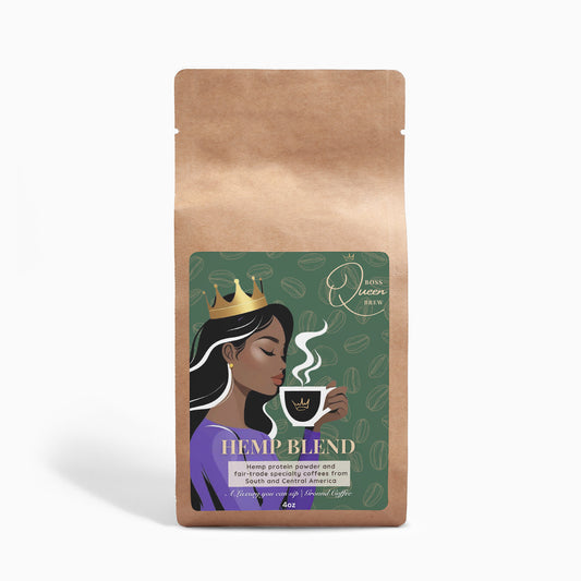 Hemp Coffee Blend - Medium Roast 4oz - Boss Queen Brew